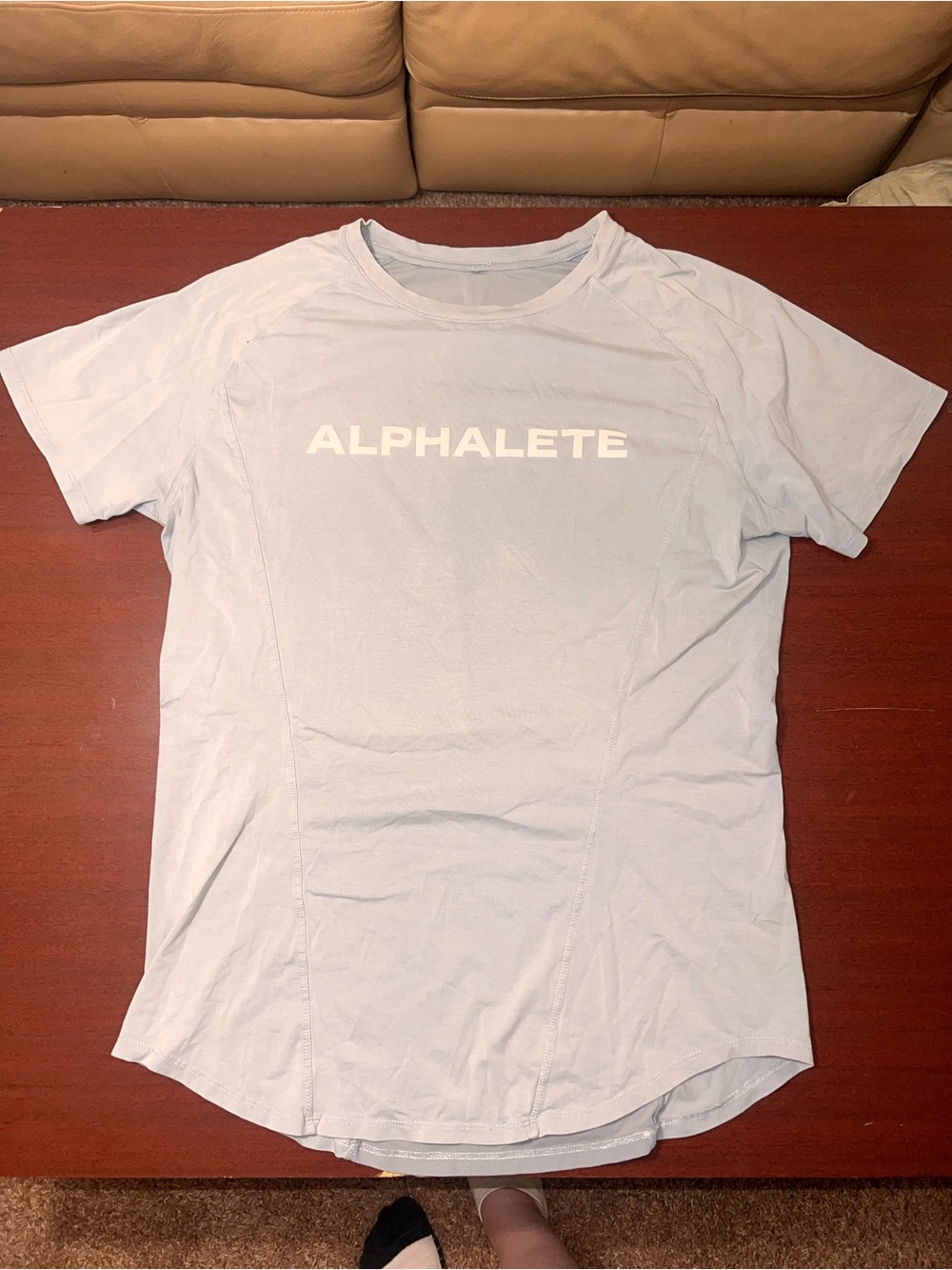Alphalete Pale Blue Performance Logo Tee